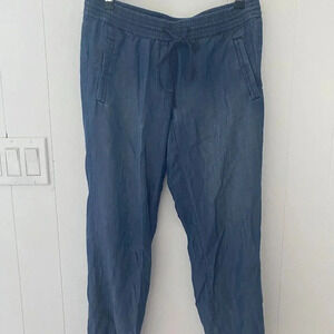 Ann Taylor LOFT Jogger Pants Size 0 Chambray Blue Pull On Lyocell